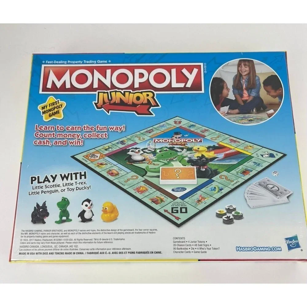 Hasbro Monopoly Junior Board Game My First Monopoly Ages 5+ 2-4 Players‎ Sealed